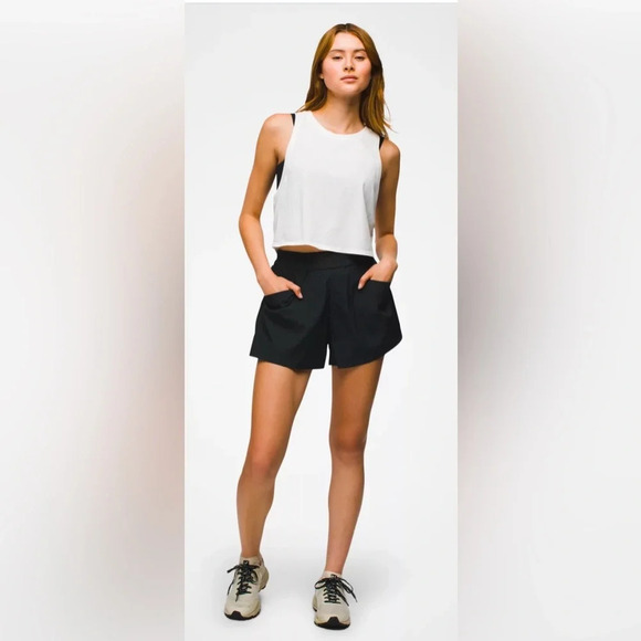 NWT Prana Crossback Short Black Size S Pockets - Picture 2 of 8